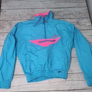 Vintage White Fir Steamboat Blue and Pin Anorak Jacket Windbreaker Size XL
